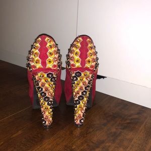 Red Spike High Heels